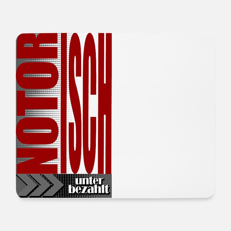 notorisch unterbezahlt Lohn Job Spruch - Mousepad (Querformat) - Weiß
