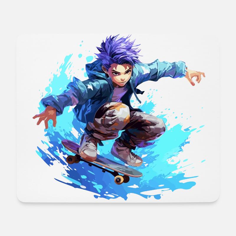 Anime Skater - Mousepad (Querformat) - Weiß
