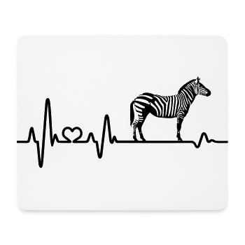 Herzschlag Zebra EKG liebe Zebras Afrika - Mousepad (Querformat) - Weiß - Vorne