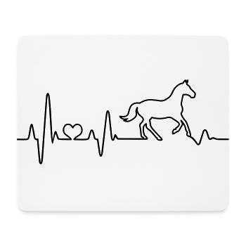 Pferd Herzschlag Reiter Reiterin Reitsport reiten - Mousepad (Querformat) - Weiß - Vorne