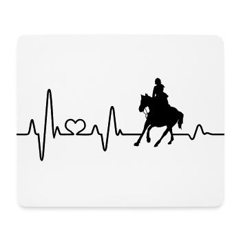 Pferd Reiterin Reiten Mädchen Herzschlag Reiter - Mousepad (Querformat) - Weiß - Vorne