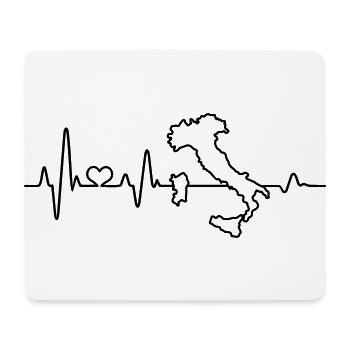 Herzschlag Italien Umriss Karte Ich Liebe Italia - Mousepad (Querformat) - Weiß - Vorne