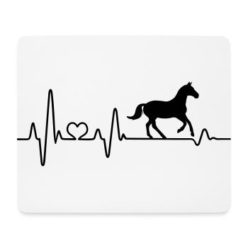 Pferd Pferde Herzschlag Reiter EKG Reitsport - Mousepad (Querformat) - Weiß - Vorne