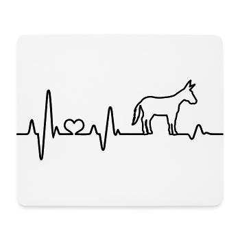 Donkey heartbeat mule mule farm animal - Mouse Pad (horizontal) - white - Front