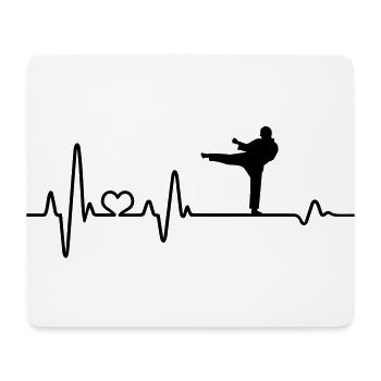 Karate Karateka Herzschlag Karatekämpfer Geschenk - Mousepad (Querformat) - Weiß - Vorne