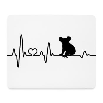 Koala Australien EKG Herzschlag Koalabär Liebe - Mousepad (Querformat) - Weiß - Vorne