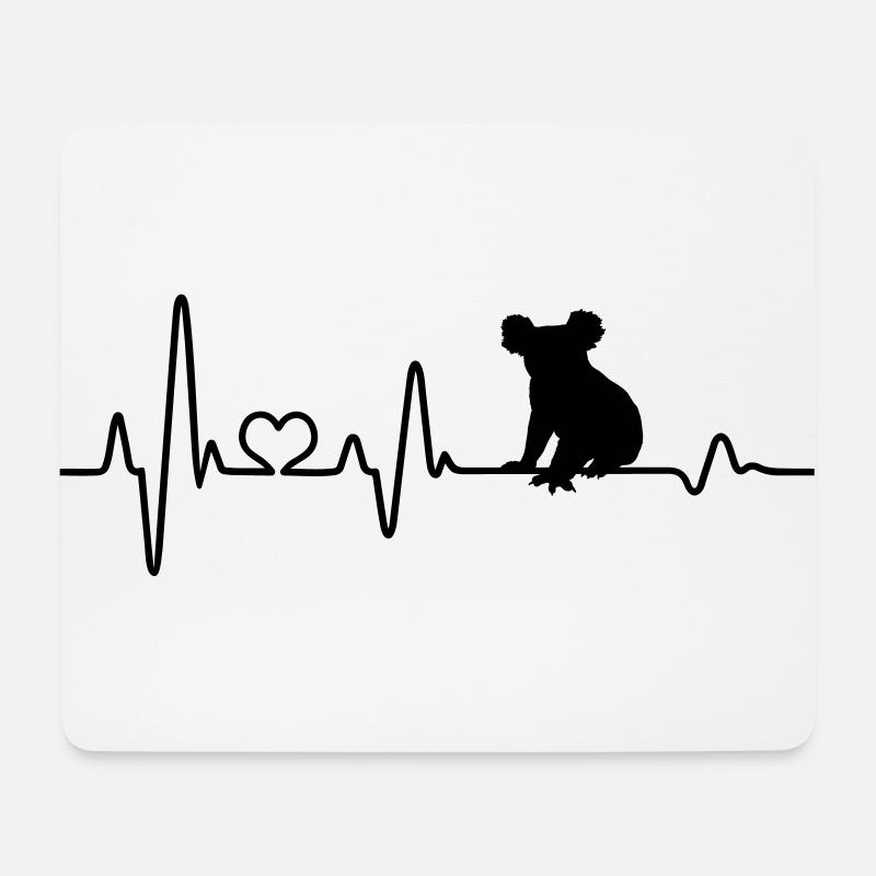 Koala Australie ECG battement de coeur Koalabär Amour - Tapis de souris (format paysage) - blanc