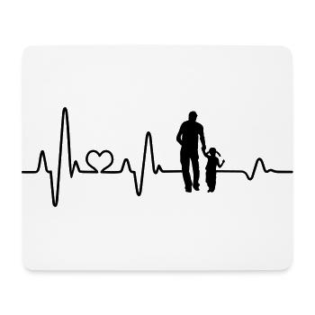 Bester Papa Vater Tochter Hand in Hand Herzschlag - Mousepad (Querformat) - Weiß - Vorne