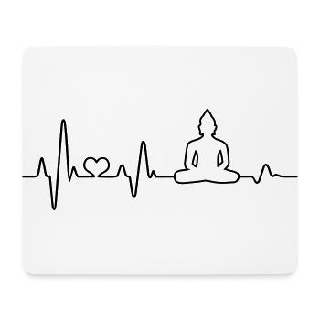 Heartbeat Bouddha Bouddhisme Cadeau bouddhiste - Tapis de souris (format paysage) - blanc - Devant