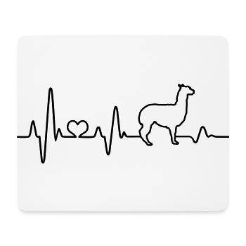 Alpaca Heartbeat Alpaca breeding I love alpacas - Mouse Pad (horizontal) - white - Front