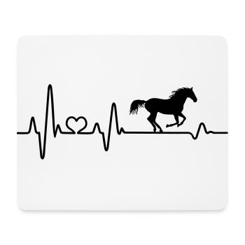 Cavalier de cavalier de battement de coeur au galop équitation ECG - Tapis de souris (format paysage) - blanc - Devant