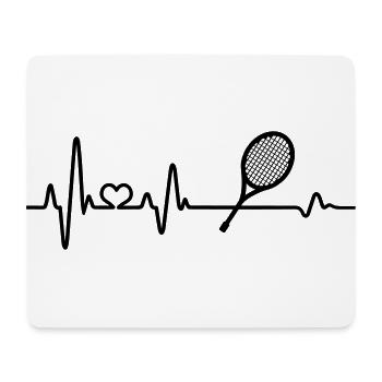 Liebe Tennis Herzschlag Tennisspieler Geschenkidee - Mousepad (Querformat) - Weiß - Vorne