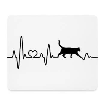 Pouls De battement de cœur de chat Cher ami chat - Tapis de souris (format paysage) - blanc - Devant