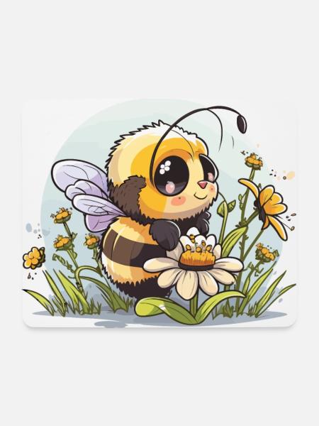 Honigbienen erfreuen sich - Mousepad (Querformat) - Weiß