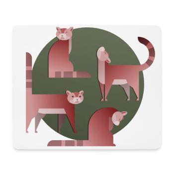 Chats dorés - Tapis de souris (format paysage) - blanc - Devant