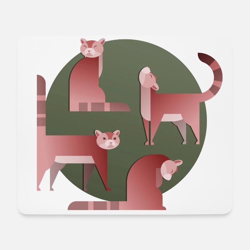 Goldkatzen - Mousepad (Querformat) - Weiß