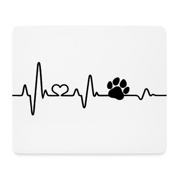 Hund Herzschlag EKG Pfote Hundeliebhaber lustig - Mousepad (Querformat) - Weiß - Vorne