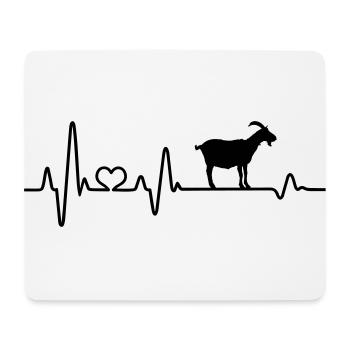 Ziege Ziegenbock EKG Herzschlag Ziegen Zicke Bauer - Mousepad (Querformat) - Weiß - Vorne