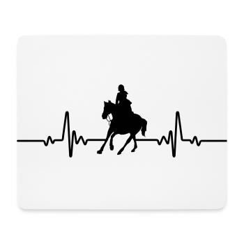 Pferd Herzschlag Reiterin Reiten EKG Reitverein - Mousepad (Querformat) - Weiß - Vorne