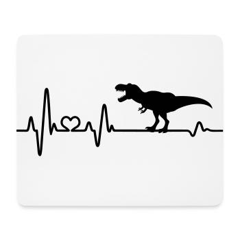Herzschlag Dinosaurier T-Rex Tyrannosaurus Dino - Mousepad (Querformat) - Weiß - Vorne