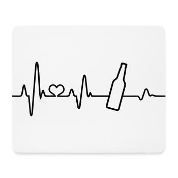 Heartbeat Beer Beer Lovers Beer Drinker Gift - Mouse Pad (horizontal) - white - Front
