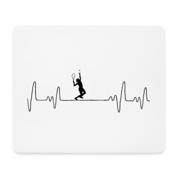 Tennis Herzschlag Puls Tennisspieler - Mousepad (Querformat) - Weiß - Vorne