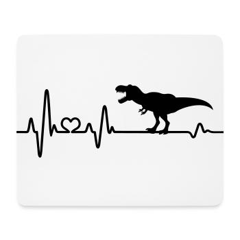 Herzschlag Dinosaurier T-Rex Urzeit Dino Tyranno - Mousepad (Querformat) - Weiß - Vorne