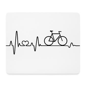 Bicycle Heartbeat Cycling Road Cycling ECG Pulse - Mouse Pad (horizontal) - white - Front