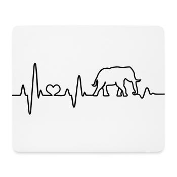 Heartbeat Elephant Love Africa Safari Elephant - Mouse Pad (horizontal) - white - Front