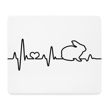 Rabbit Rabbit Heartbeat I love rabbits - Mouse Pad (horizontal) - white - Front