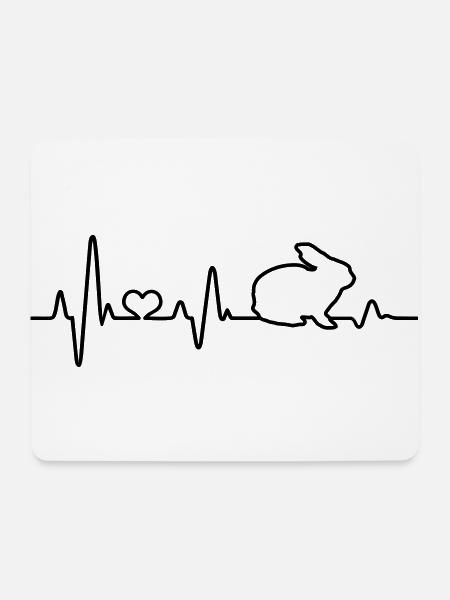 Hase Kaninchen Herzschlag Ich liebe Hasen - Mousepad (Querformat) - Weiß