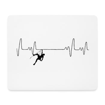 Klettern Climbing Bergsteigen Herzschlag EKG - Mousepad (Querformat) - Weiß - Vorne