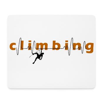 Climbing Climbing Heartbeat ECG - Mouse Pad (horizontal) - white - Front