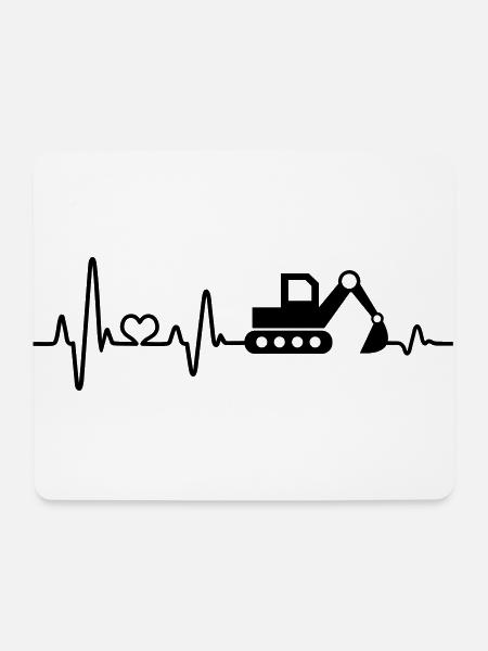 Bagger Baustelle Bauarbeiter Baggerfahrer Geschenk - Mousepad (Querformat) - Weiß