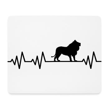 Herzschlag Löwe liebe Löwen Herz EKG Afrika Safari - Mousepad (Querformat) - Weiß - Vorne