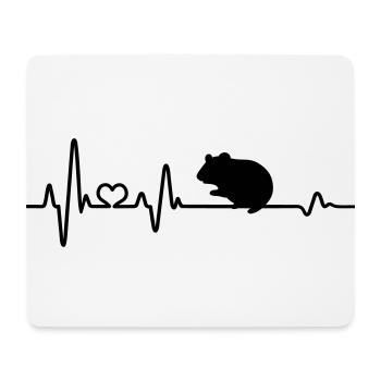 Hamster Pulsschlag Herzschlag Herzfrequenz Nager - Mousepad (Querformat) - Weiß - Vorne