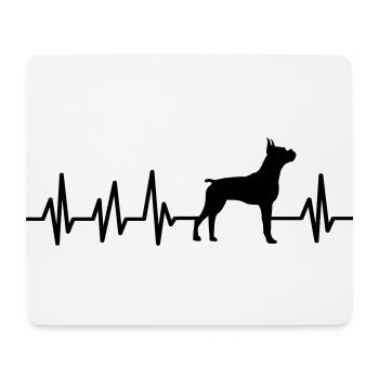 Boxer Hund Herzschlag Hundebesitzer Geschenkidee - Mousepad (Querformat) - Weiß - Vorne