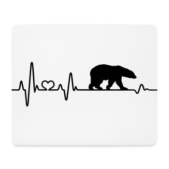 Ours ours polaire Battements de cœur EKG Pôle Nord Glace Changement climatique - Tapis de souris (format paysage) - blanc - Devant