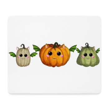 Joyeuses chauves-souris à la citrouille - Tapis de souris (format paysage) - blanc - Devant