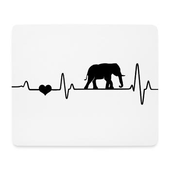 Elefant Herzschlag Elefanten EKG Afrika Fan Safari - Mousepad (Querformat) - Weiß - Vorne