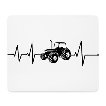 Tractor heartbeat farmer tractor tractor EKG - Mouse Pad (horizontal) - white - Front