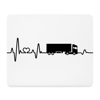 Truck Trucker Heartbeat EKG Professional Driver - Mouse Pad (horizontal) - white - Front