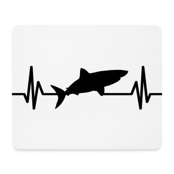 shark heartbeat shark shark fin - Mouse Pad (horizontal) - white - Front