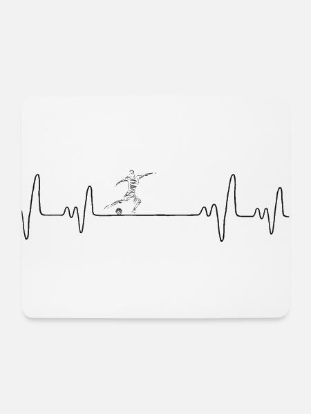 Fußball Herzschlag Puls - Mousepad (Querformat) - Weiß