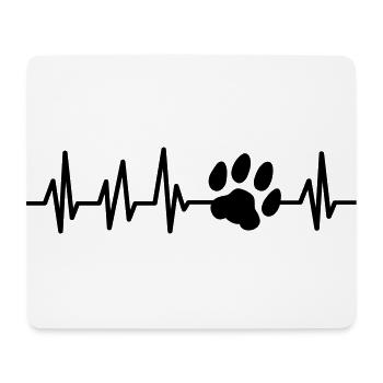chat battement de coeur ECG patte amour amour - Tapis de souris (format paysage) - blanc - Devant