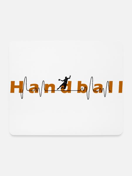 Handball Herzschlag - Mousepad (Querformat) - Weiß