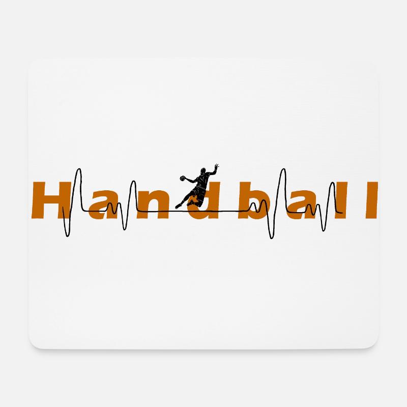 Handball Herzschlag - Mousepad (Querformat) - Weiß