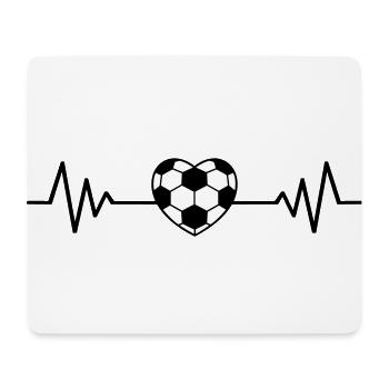 Fußball Fan Herzschlag Herz Fußballer EKG lustig - Mousepad (Querformat) - Weiß - Vorne