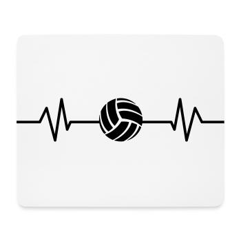 Volleyball Herzschlag EKG Volleyballer Sport Puls - Mousepad (Querformat) - Weiß - Vorne