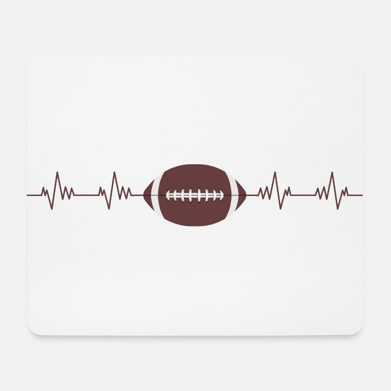 American Football Herzschlag - Mousepad (Querformat) - Weiß